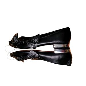 Nanette Lepore Black Bow Studded Flats